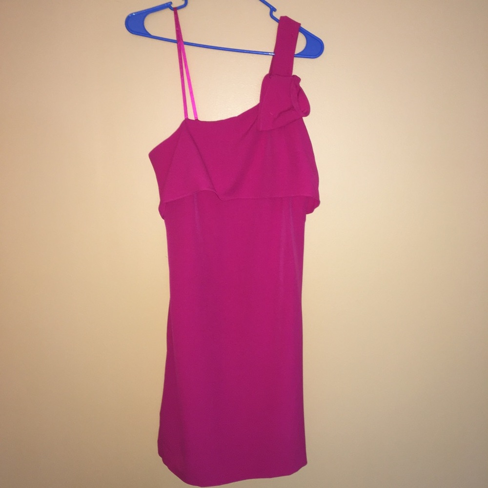 Adrianna Papell One Shoulder Popover Shift Dress